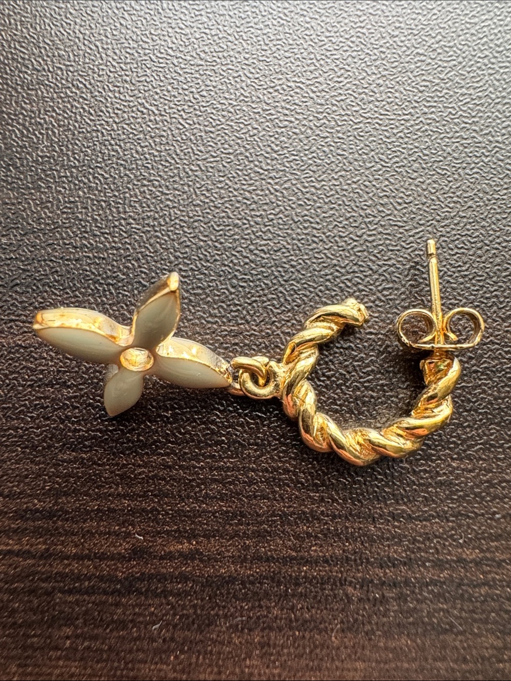 Louis Vuitton Gold Chain Drop Earrings with Gold, Pink & Mint Charms - Picture 4 of 5